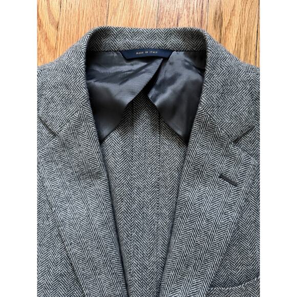 Brooks Brothers Tweed Wool Sportcoat blazer gray herringbone 40R Italy - Picture 2 of 4